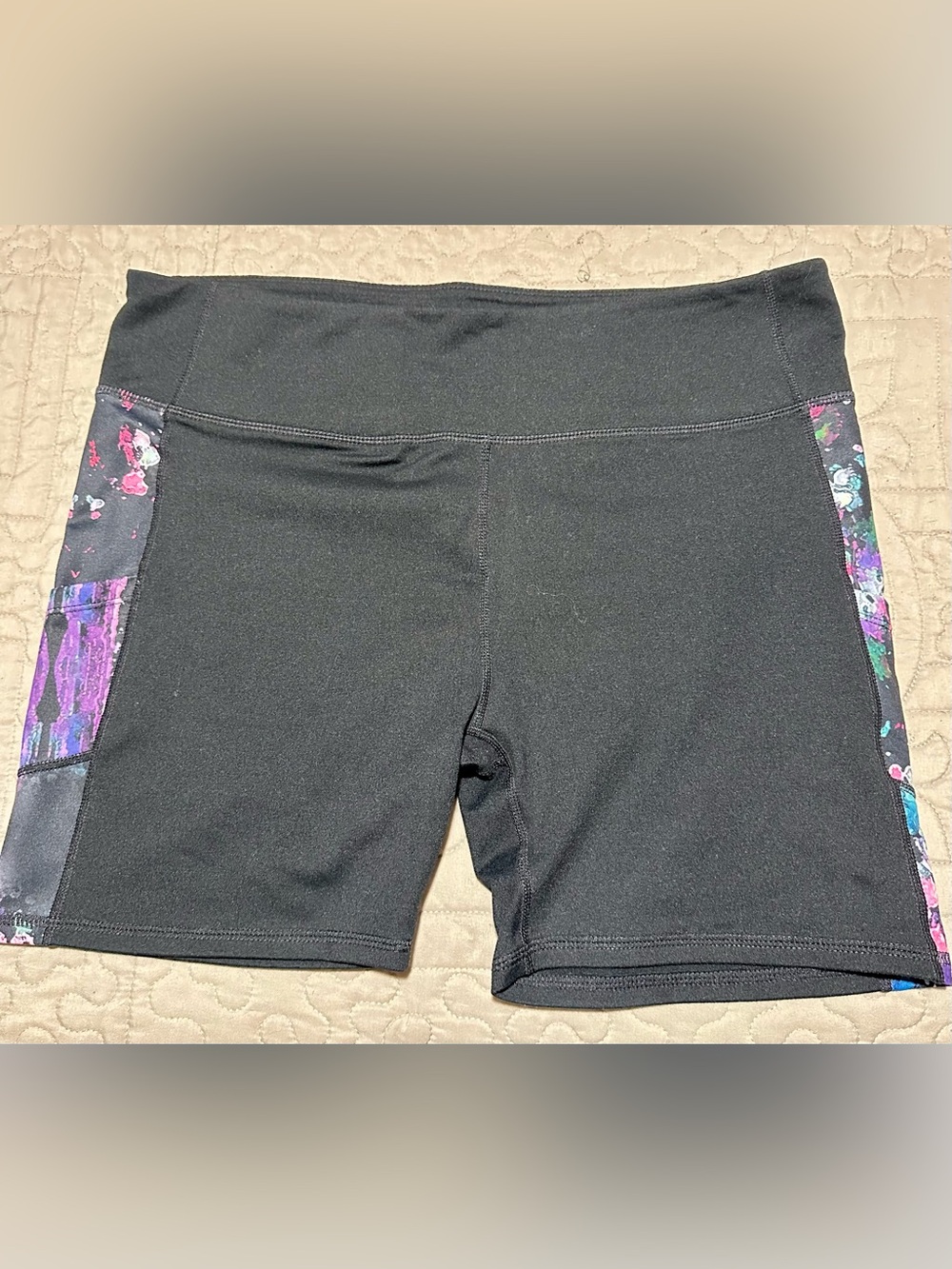 Fabletics Black Mid-Rise Bike Shorts